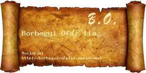 Borhegyi Ofélia névjegykártya